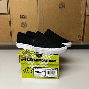 FIla Memory Foam slip on shoes - black - size 9.5